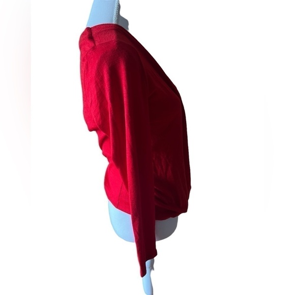 Banana Republic Petite Red Long Sleeve Wrap Front Bodysuit - M - Picture 4 of 6